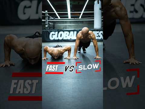 FAST VS SLOW 🔥 Which REP speed do you prefer?  #shorts #pushups #calisthenics ⠀