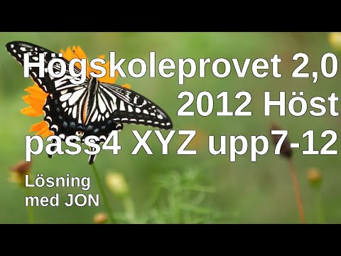 HP 2,0 2012 höst pass4 XYZ uppg 7-12 Tips och lösningar av Jon till högskoleprovet