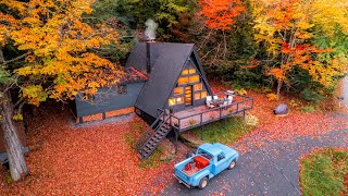 Experience Autumn 🍂  Fall Foliage Hunting from Vermont A-Frame Cabin