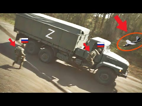 Russian Driving Ural Supply Truck Gets Hit By Ukrainian FPV Drone in Belgorod region!