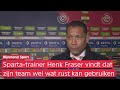 Henk Fraser na Willem II-Sparta (0-3): 'De manier van spelen vraagt om veel energie'