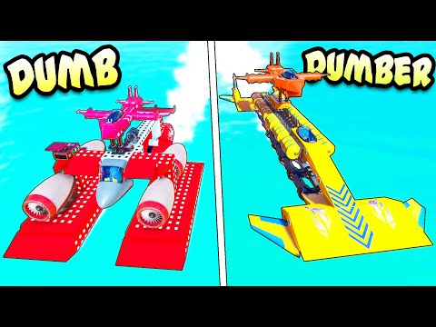 We Built the DUMBEST GLIDER-LAUNCHING Boats! (Noob vs. Knob)