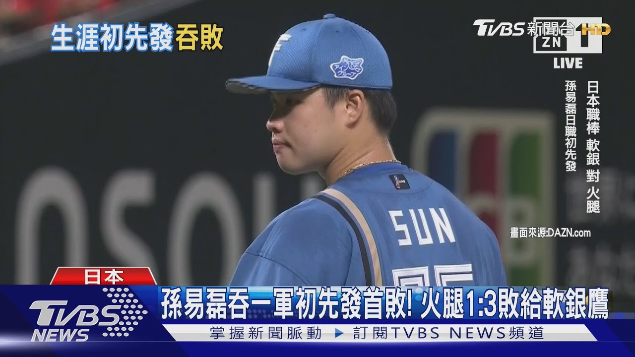日職初先發3.1局失2分! 孫易磊自責:不太理想