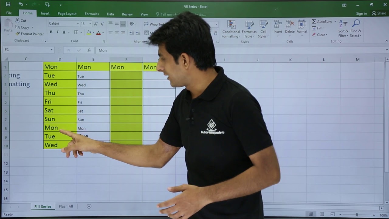 MS Excel - Fill Series