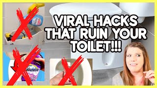 😱THIS CLEANING HACK RUINED MY TOILET! 😱Viral cleaning hacks BATHROOM CLEANING HACKS