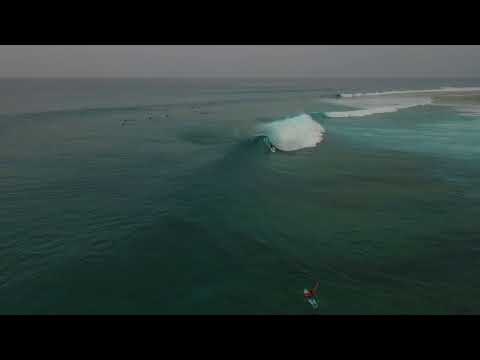 Drone footage of surfers at Beacons