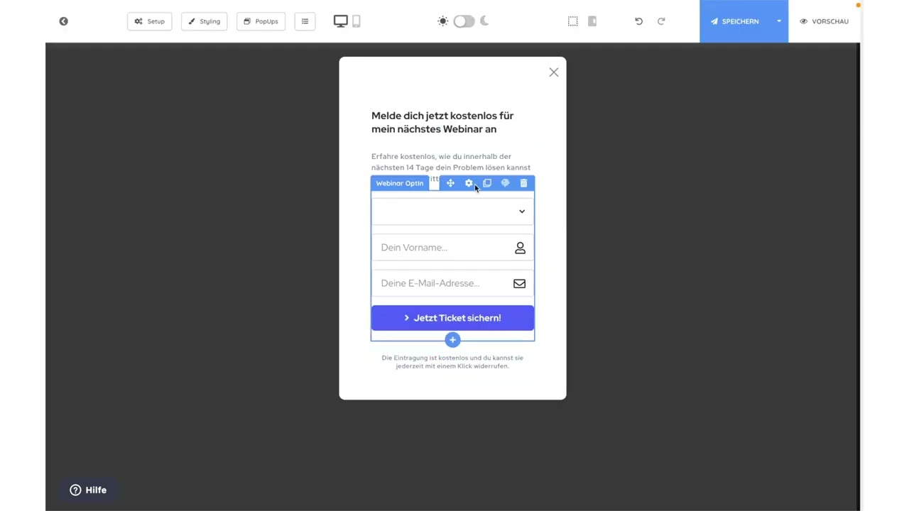 Webinar Optin - FunnelCockpit Tutorial