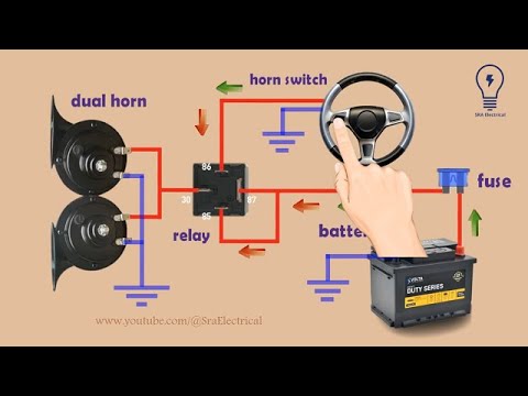Horn relay wiring installation | Car horn relay wiring diagram