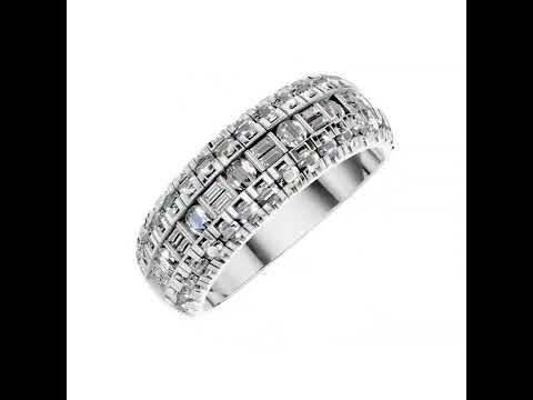 950 platinum baguette cut original moissanite diamond band r...