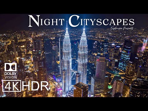 Cities of Asia at Night in 4K ULTRA HD HDR 60 FPS Dolby Vision™ Drone Video