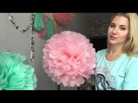 Весенний декор: помпоны и гирлянда из кисточек - 8 Марта! Pom Pom flower