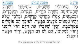 מסכת זבחים פרק ג משנה א