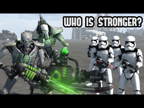 50 Necrons (Warhammer 40K) vs 1000 First Order Stormtroopers (Star Wars)
