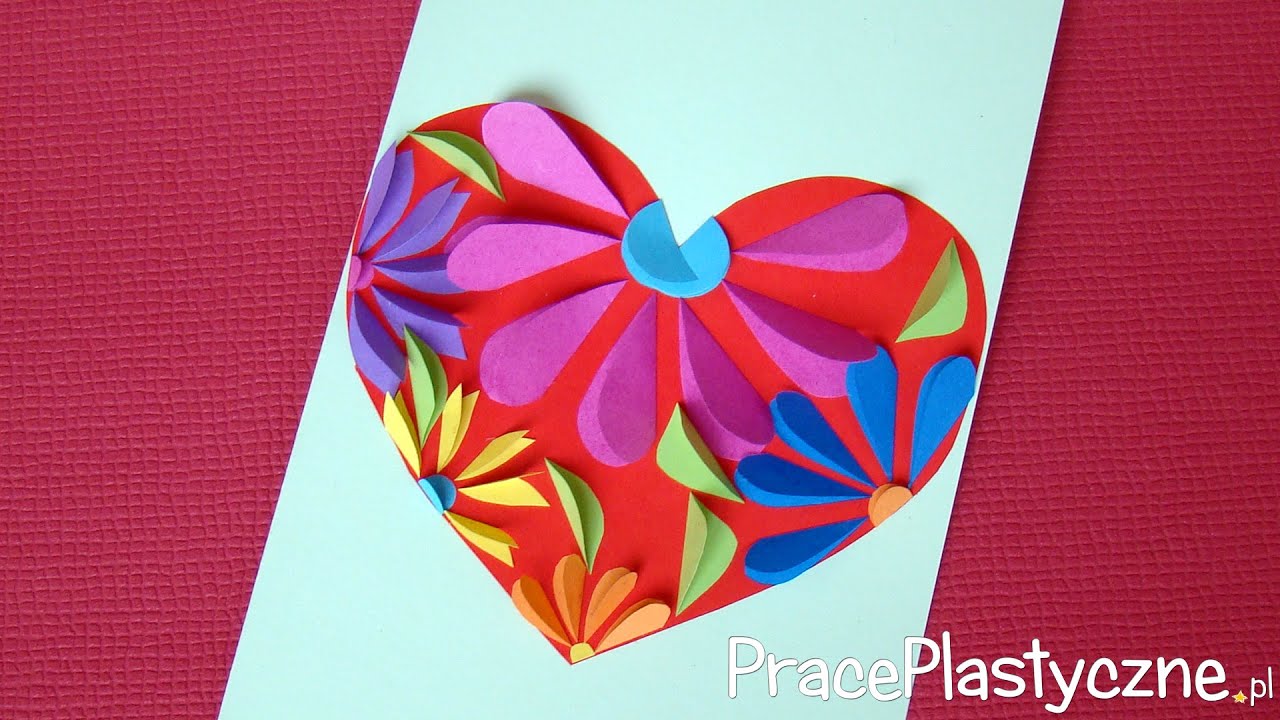 Jak zrobić laurkę na Dzień Mamy z kwiatowym sercem?