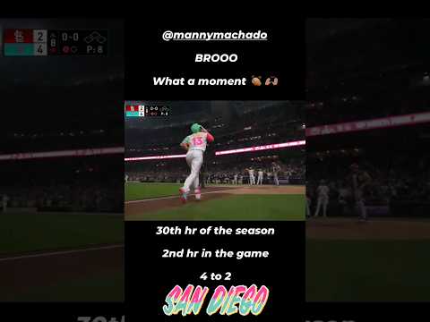 Manny Machado 30th home run of the season 2nd hr Padres Win 4-2 vs Cardinals #baseball #padres