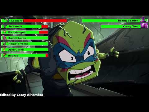 Rise of the Teenage Mutant Ninja Turtles: The Movie (2022) Final Battle with healthbars 2/4