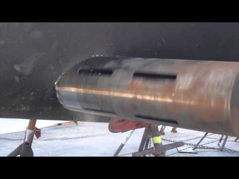 45' Freedom Sailboat bow thruster installation