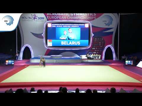 Kanstantin LAPKOUSKI & Kira RUMO (BLR) - 2019 European Age Group, 12 - 18 mixed pair final
