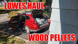 Lowes Haul of Wood pellets 20 Bags In a Subaru Outback / Home Depot Stinks