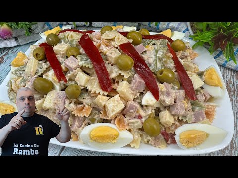 😎 Ensalada de Pasta Fría | Receta Rápida, Fácil y muy Deliciosa 🤩 Ensalada de Verano