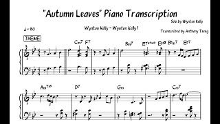 Wynton Kelly "Autumn Leaves" Piano Transcription
