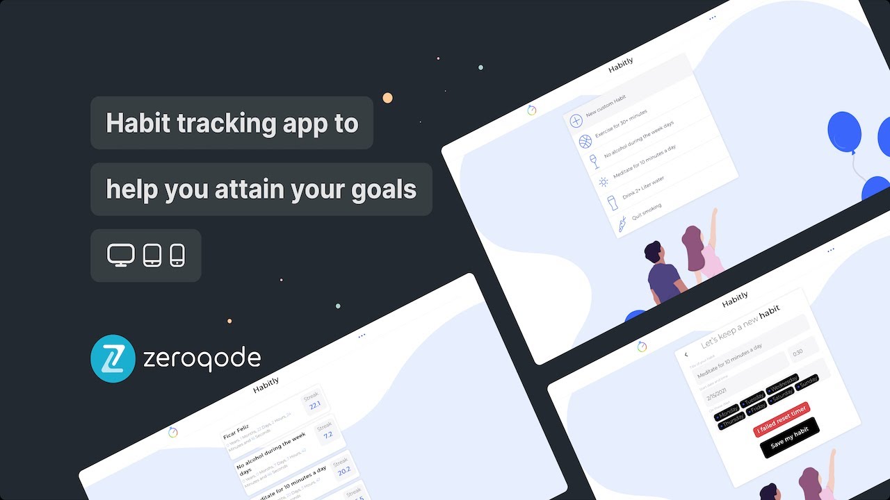 Habitly - Habits Tracking Template Video Presentation by Zeroqode