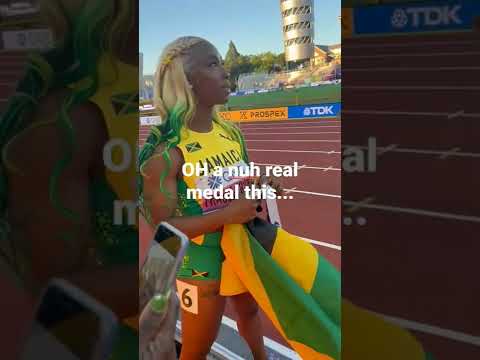 Shelly Ann after her 100m win