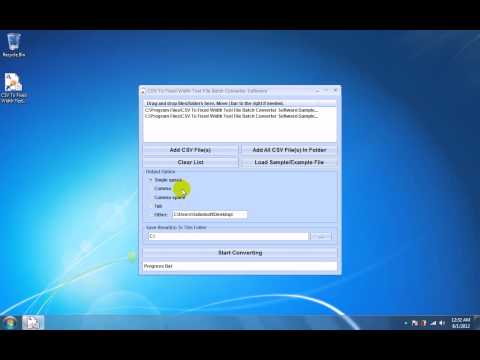 CSV To Fixed Width Text File Batch Converter Software
