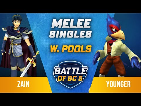 Zain (Marth) vs Younger (Falco) - Melee Singles Winners Pools - Battle of BC 5