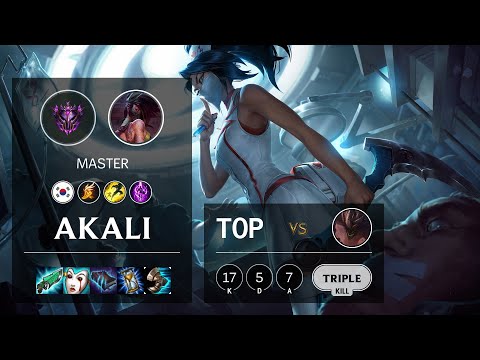 Akali Top vs Malphite - KR Master Patch 10.16