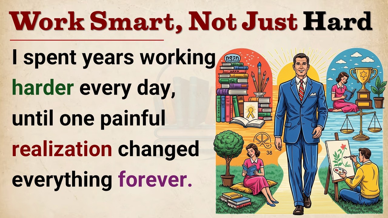 Work Smart, Not Hard 🔥| 6 Life-Changing Lessons for Success and Happiness || Graded Reader 📚