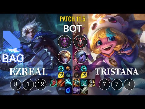 DRX BAO Ezreal vs Tristana Bot - KR Patch 11.5