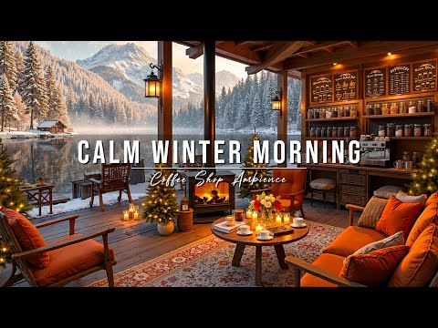Calm December Winter Morning at Cozy Coffee Shop Ambience ☀❄ Smooth Piano Jazz Music for Studying