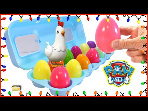 Chickaletta's CHRISTMAS Surprise Eggs w/ Paw Patrol Toys