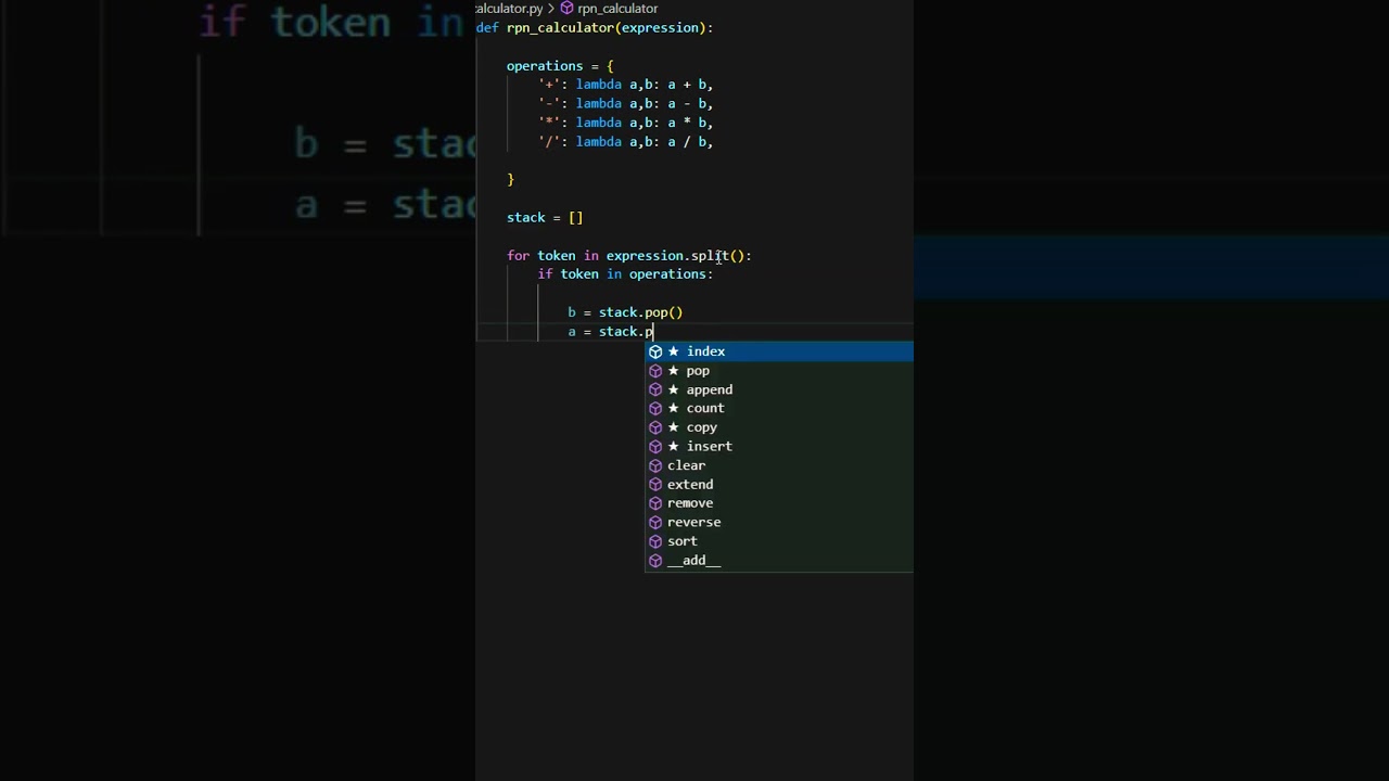 How to code a rpn calculator in python
