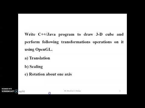 OpenGL a Practical Approach for Graphics Programming-Part-II: 3D cube & 3D Transformation Operations