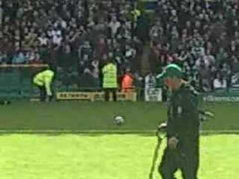 Evander Sno Falling Over The Ball at Half Time