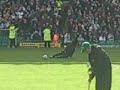 Evander Sno Falling Over The Ball at Half Time