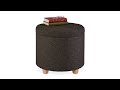 Pouf de rangement rond Marron - Bois manufacturé - Matière plastique - 44 x 41 x 44 cm