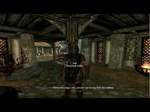 Destruction magic's fine, just don't go burning down any buildings.