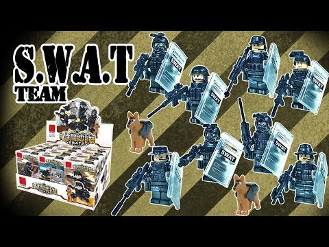 ✔️ Lego SWAT - Black Suit Version with Helmet, Armor and Shield Knockoff Minifigures Review by Kopf