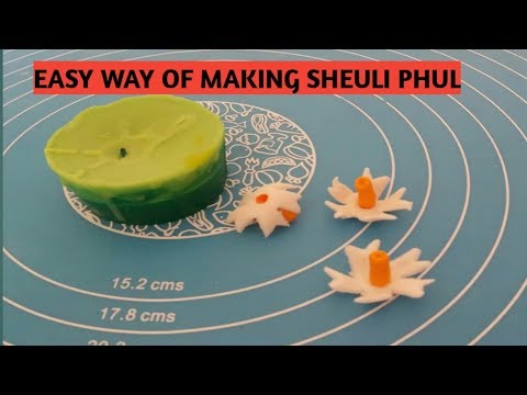 How to make fondant Night Flowering Jasmine( Sheuli Phul ) easily.