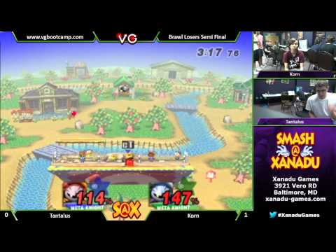 S@X Weekly - Tantalus (White Metaknight) Vs  Korn (Metaknight) Brawl Singles LSF - SSBB - SSBB