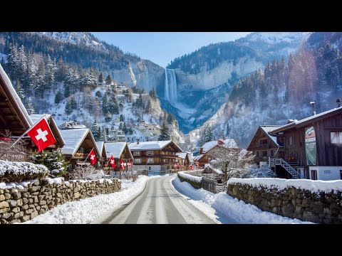 Driving In Winter Wonderland Switzerland🇨🇭Lauterbrunnen Grindelwald Interlaken❄️
