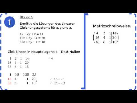 Gauß Algorithmus - Gauß’sches Eliminationsverfahren - rechnerisch-algebraisch - Übung 1