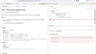 Download the video "Leetcode Everyday - Day 8: First Letter to Appear Twice"