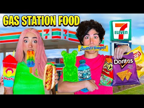 EATING ONLY GAS STATION FOOD FOR 24 HOURS!!