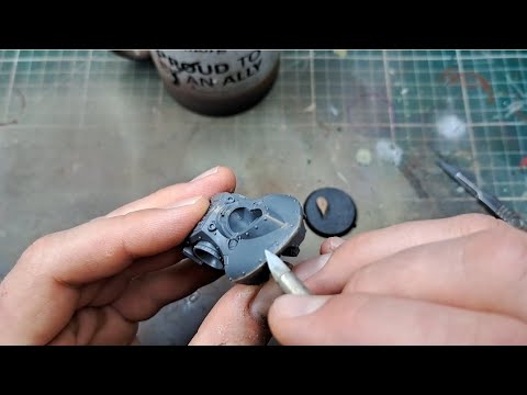 Horus Heresy tutorial - Gap filling the Games Workshop plastic Deredeo dreadnought