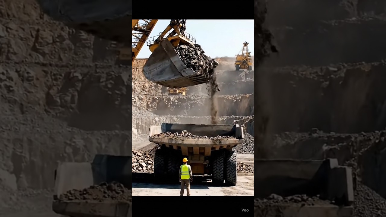 AI-Generated Mining Power | Giant Electric Rope Shovel Loads 240-Ton Dump Truck ‼️