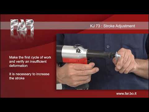 Stroke adjustment on the kj73 riveting tool for rivet nuts